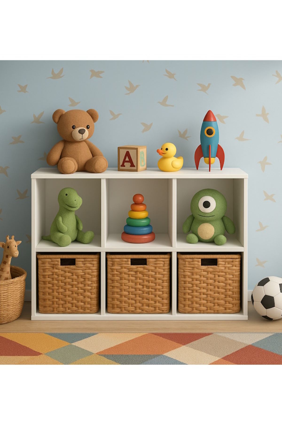 Penguen Modern Yatay Kitaplık&organizer&düzenleyici&çok Amaçlı Dolap
