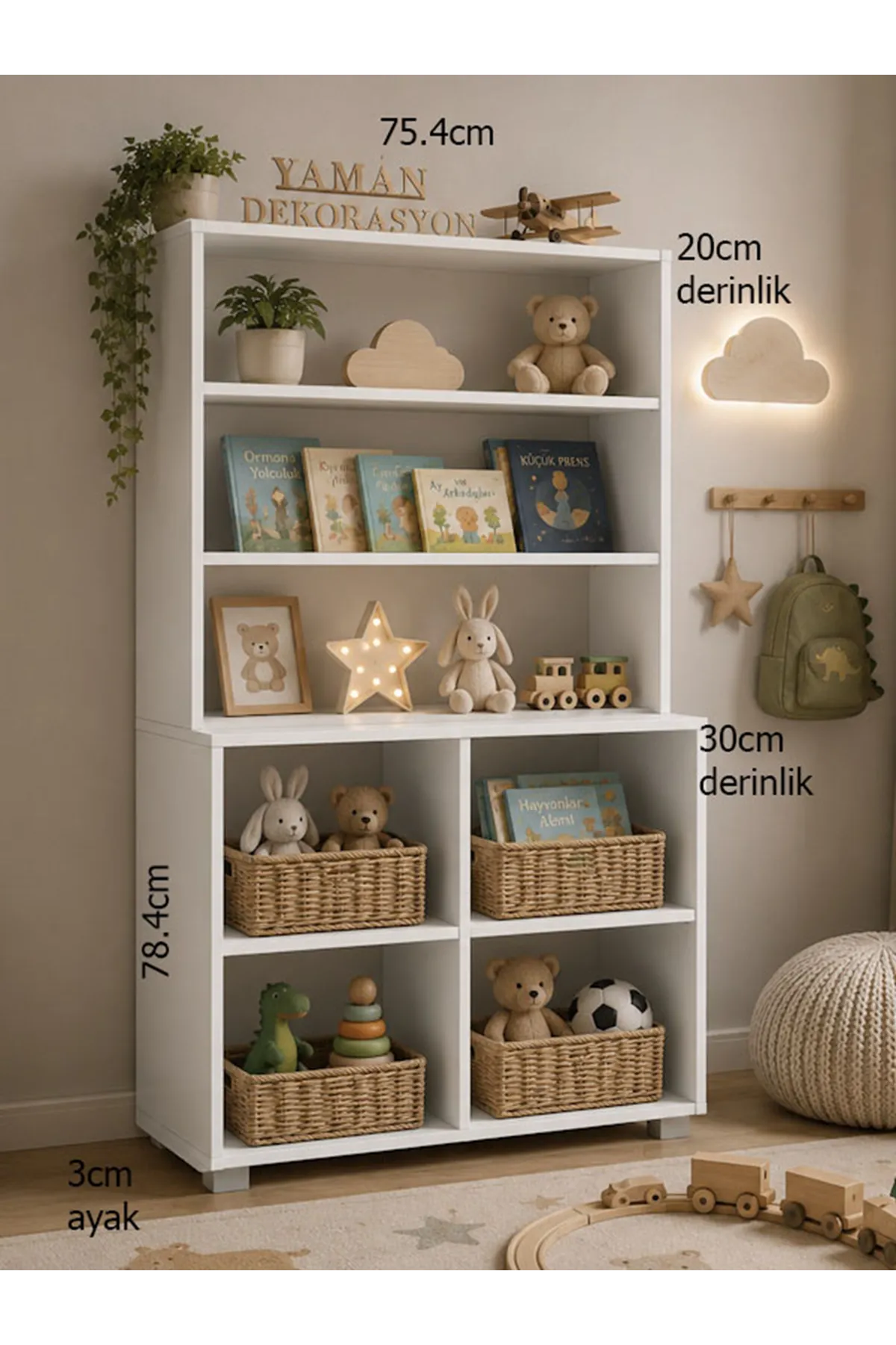 Girne Modern Yatay Kitaplık&organizer&düzenleyici&çok Amaçlı Dolap