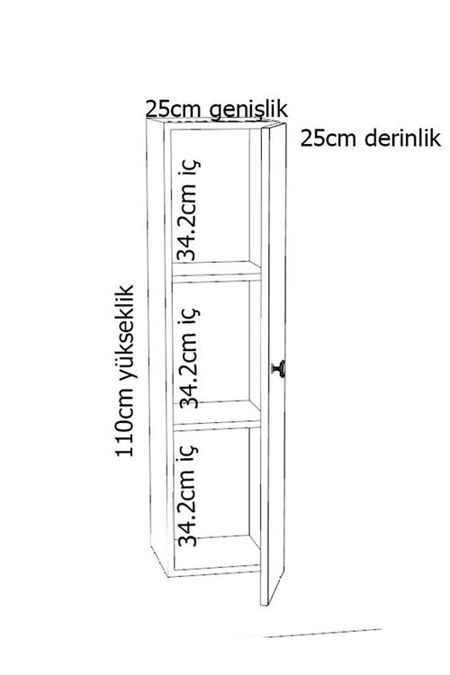 ayvalık dar ince işlevsel boy dolap