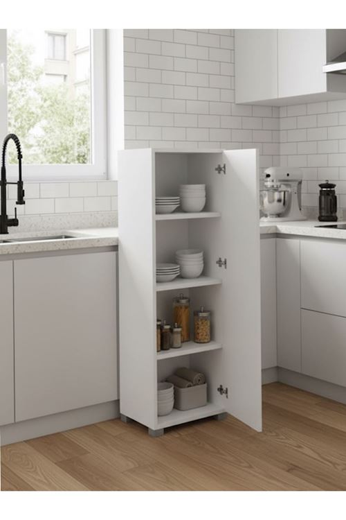 Strazburg Çok Amaçlı Tek Kapaklı Mini Dolap Erzak Dolabı Banyo Dolabı
