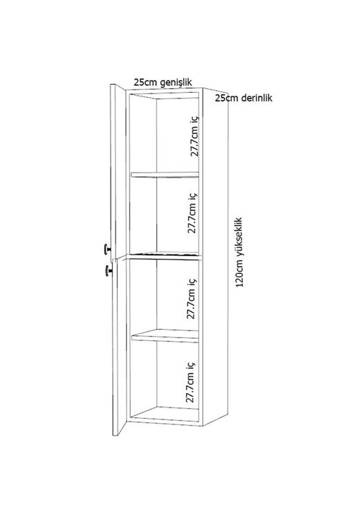 bakü 120 cm çok amaçlı dolap