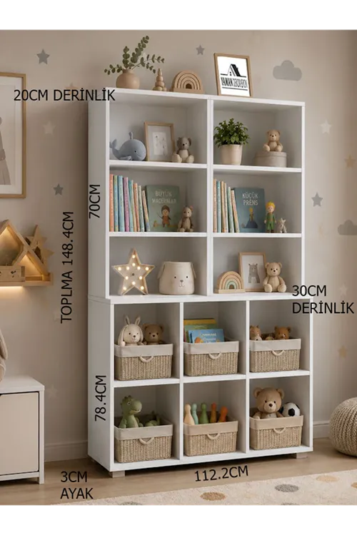 Amsterdam Modern Yatay Kitaplık&organizer&düzenleyici&çok Amaçlı Dolap